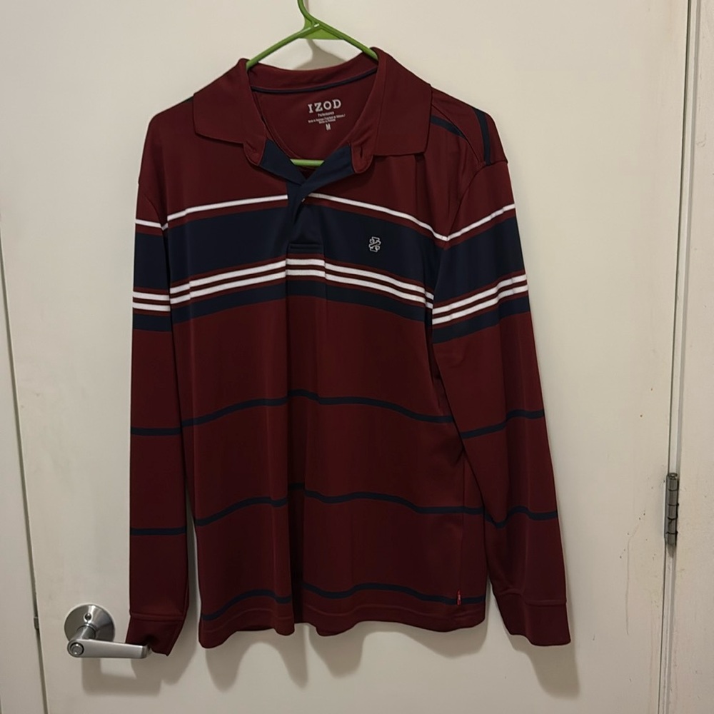 IZOD long sleeve polo rugby athletic
